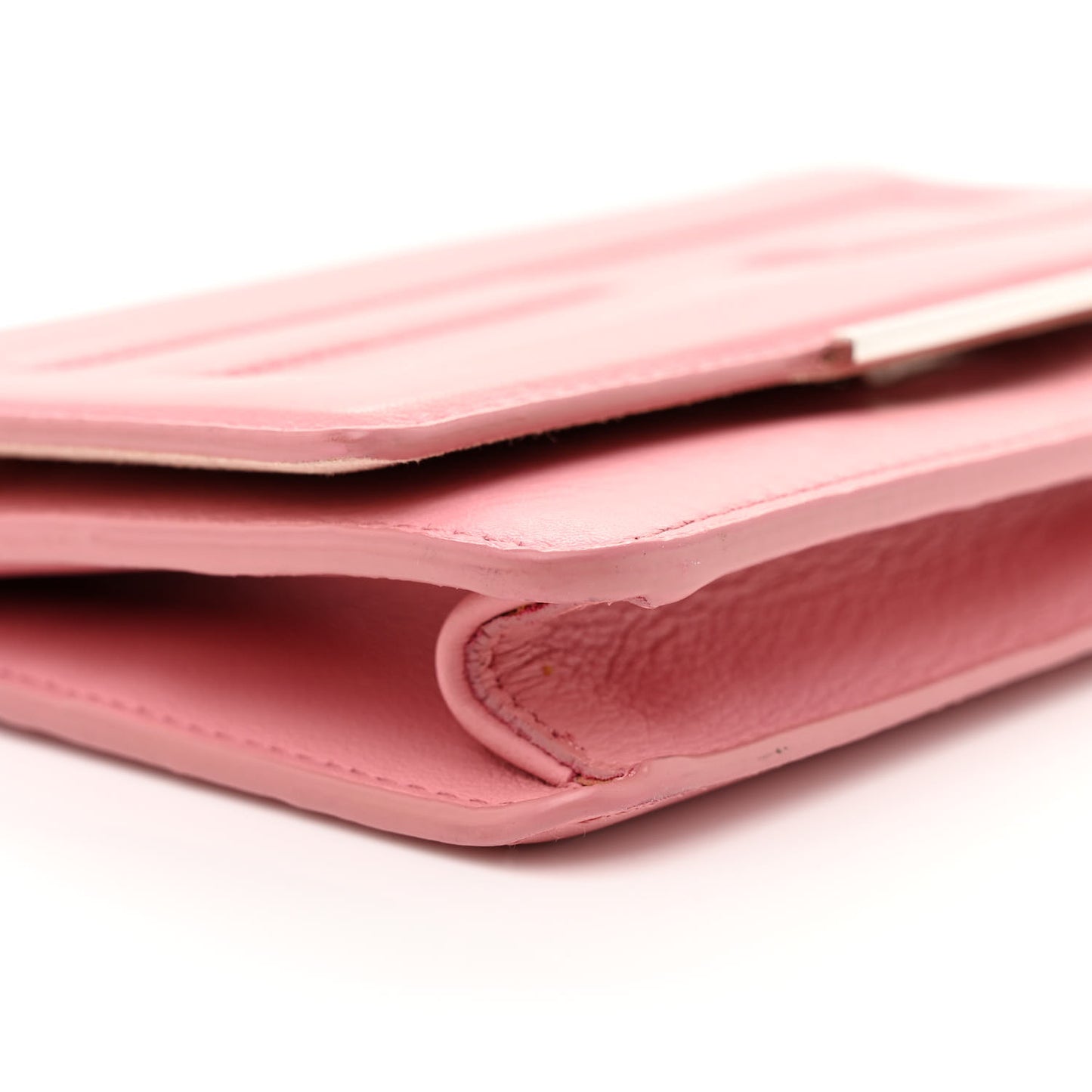 Vitello Flamingo Tube Wallet on Chain Pink