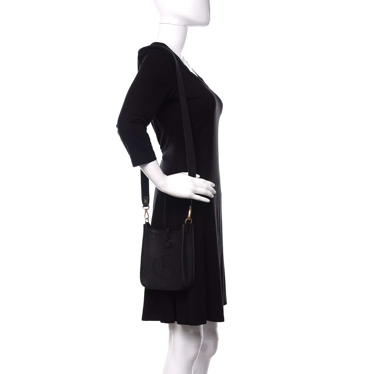 Hermes Taurillon Clemence Evelyne TPM Black 2 of 11