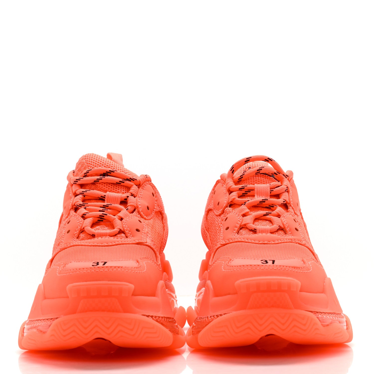 Balenciaga Fabric Mesh Clear Sole Fluo Womens Triple S Sneakers 37 Fluo Orange 2 of 10