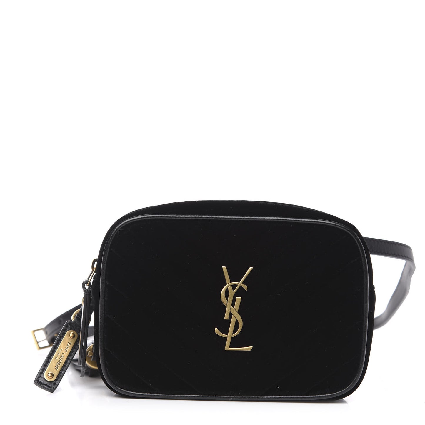 Velour Matelasse Monogram Lou Belt Bag Black