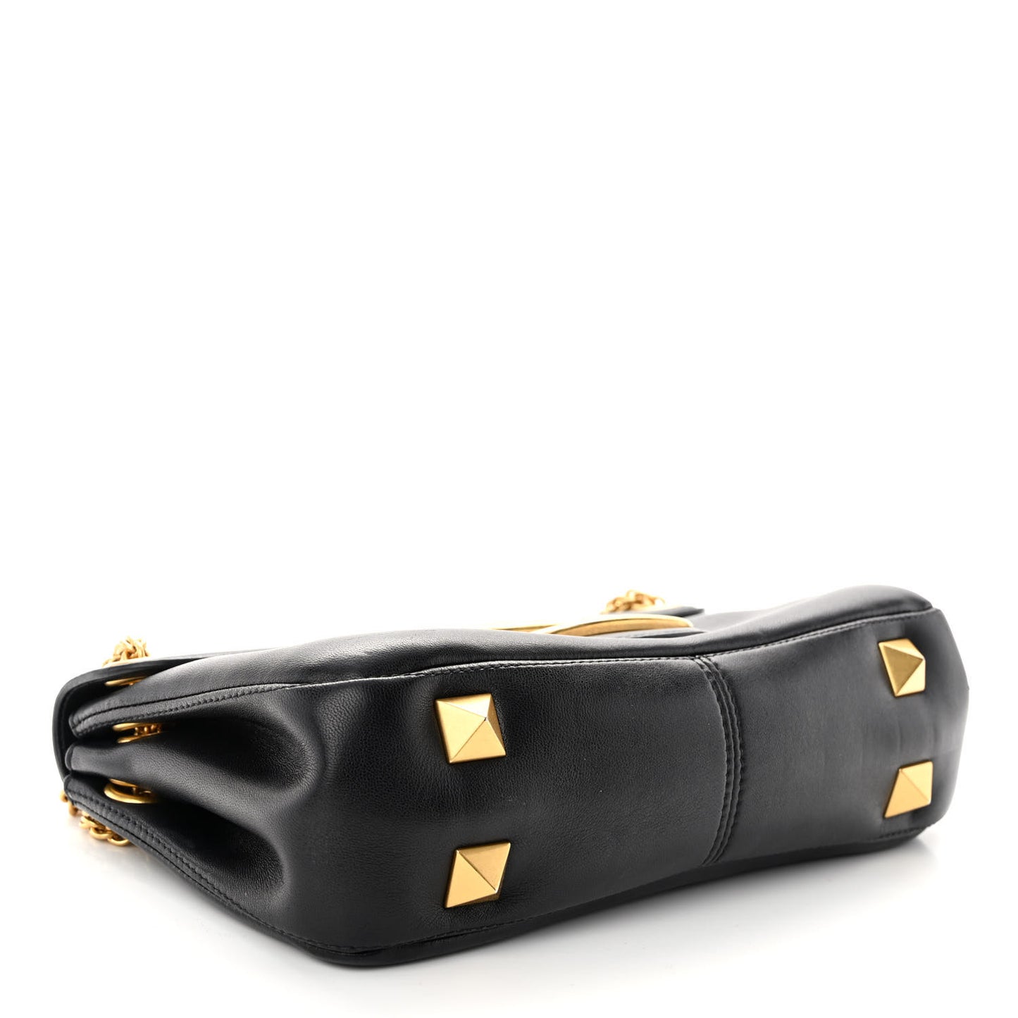 Nappa Stud Sign Shoulder Bag Black