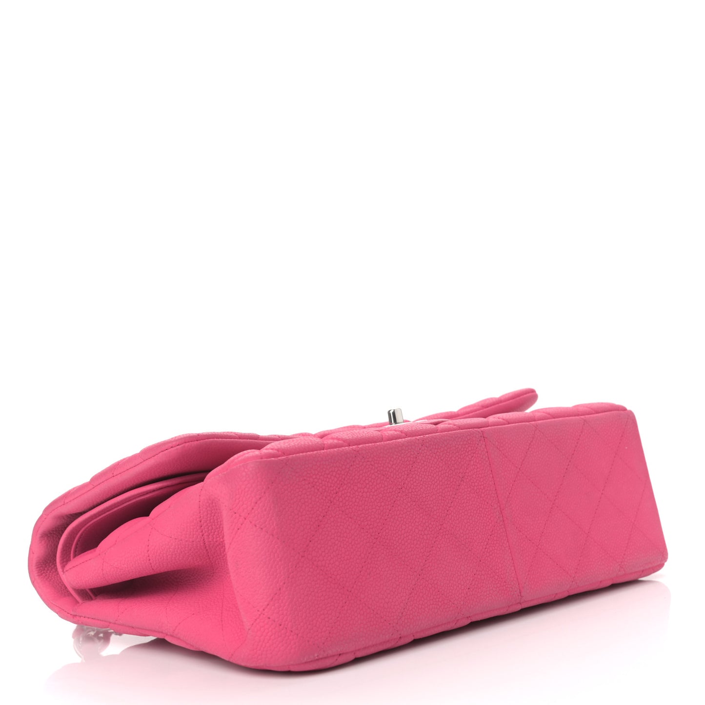 Iridescent Caviar Quilted Jumbo Double Flap Pink