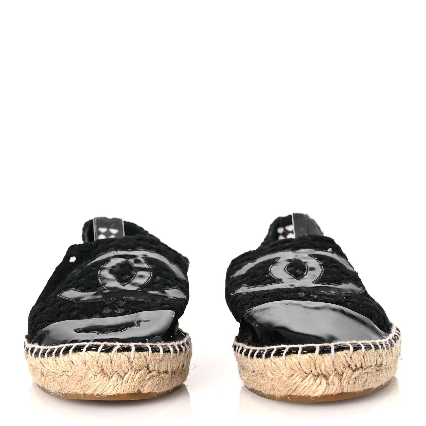 Lace Patent CC Espadrilles 40 Black