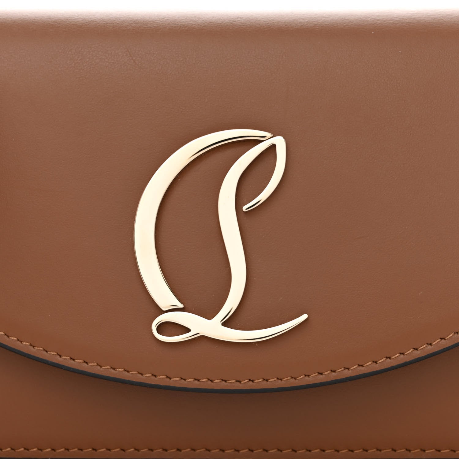 Christian Louboutin Metallic Calfskin Loubi54 Crossbody Clutch Biscotto 8 of 10