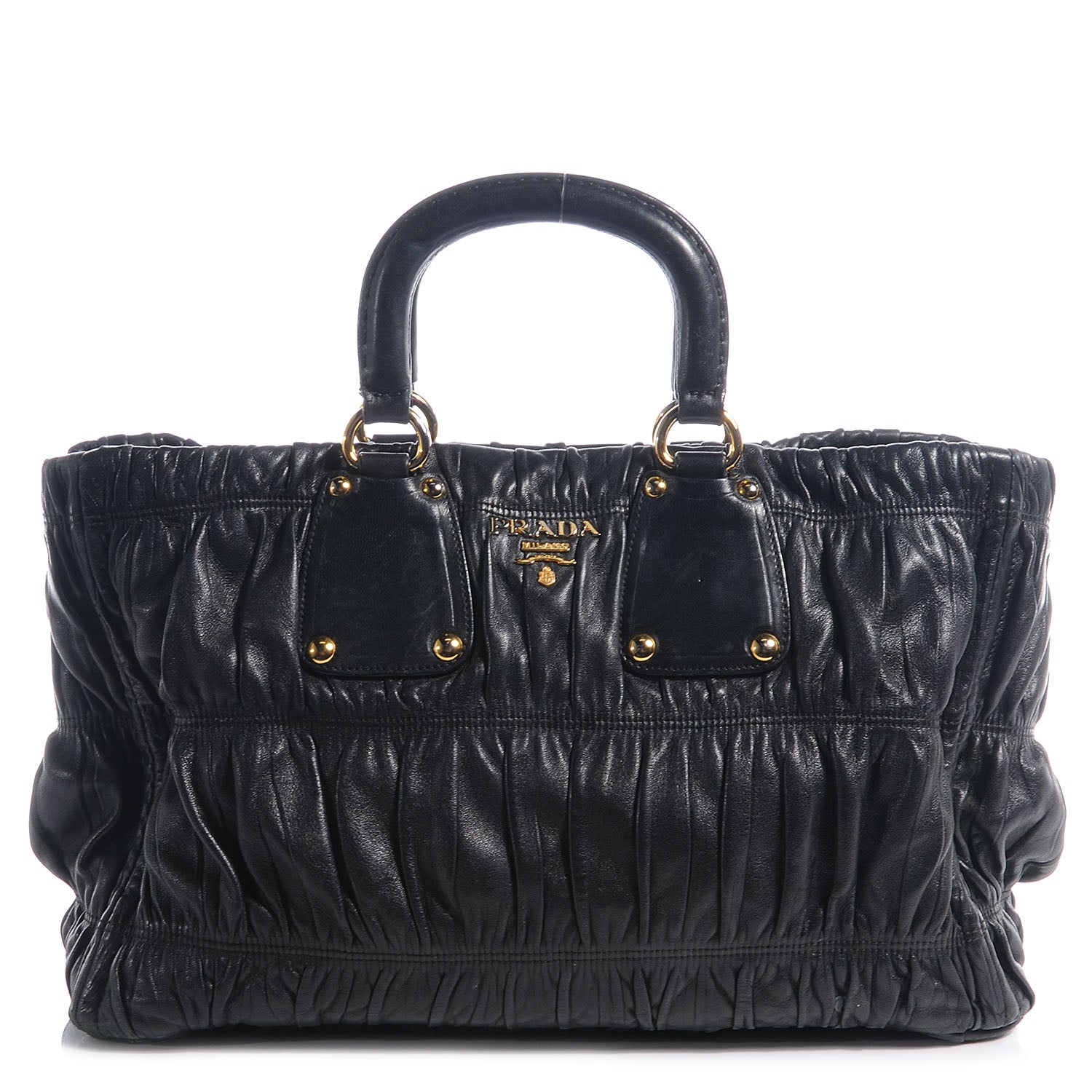 Prada Nappa Leather Gaufre Tote Nero Black 59858 – FASHIONPHILE