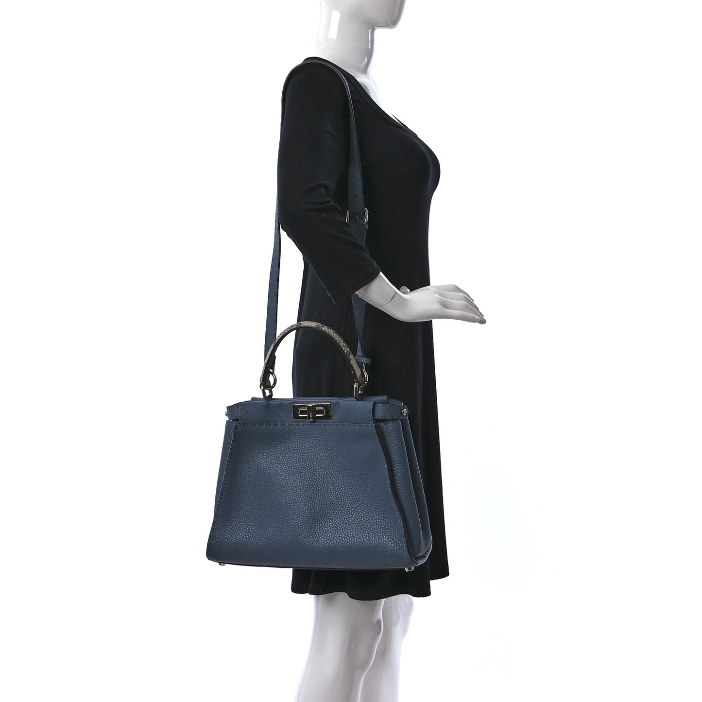 Cuoio Romano Snakeskin Selleria Medium Peekaboo Iconic Satchel Tempesta