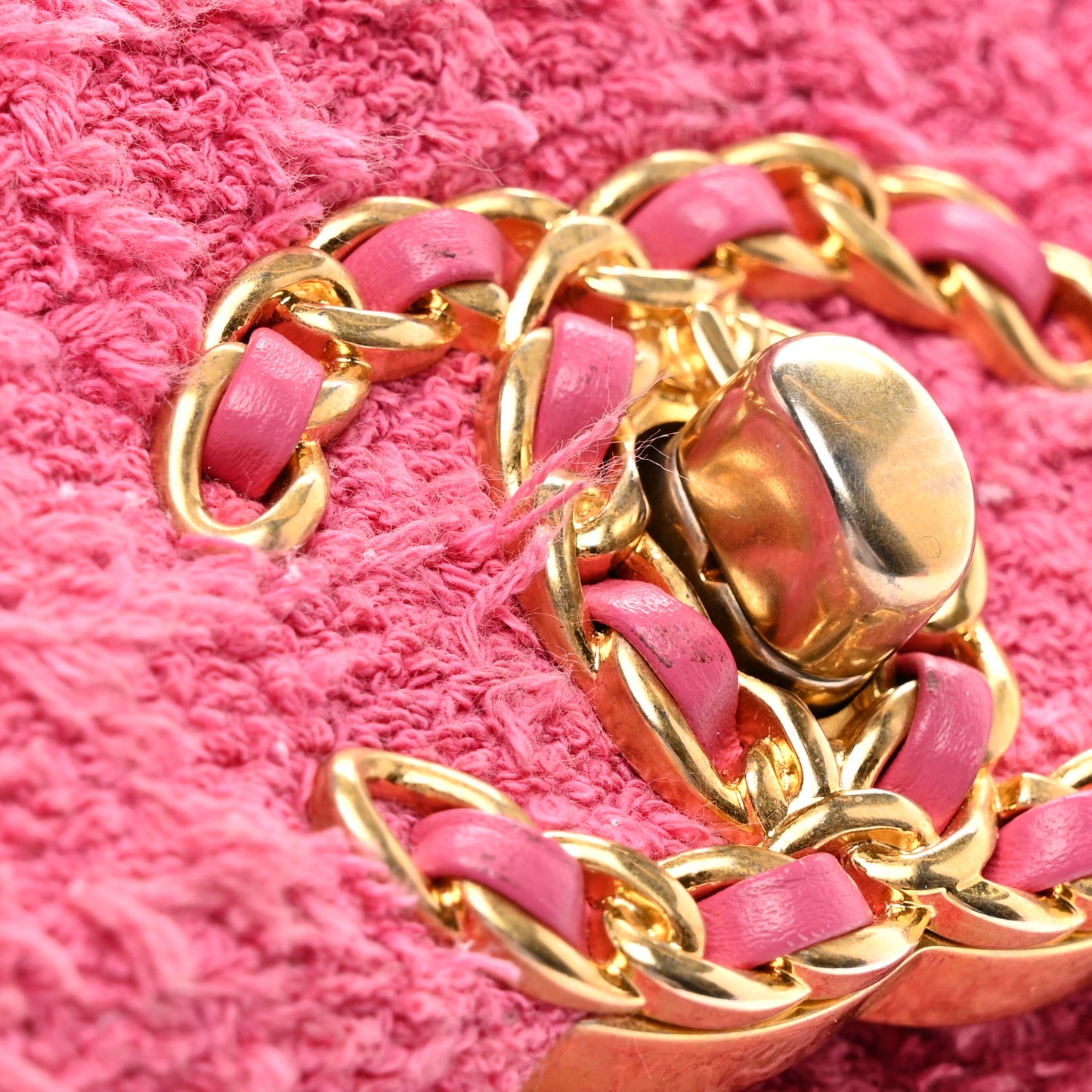 Tweed Quilted Medium Chanel 19 Flap Pink