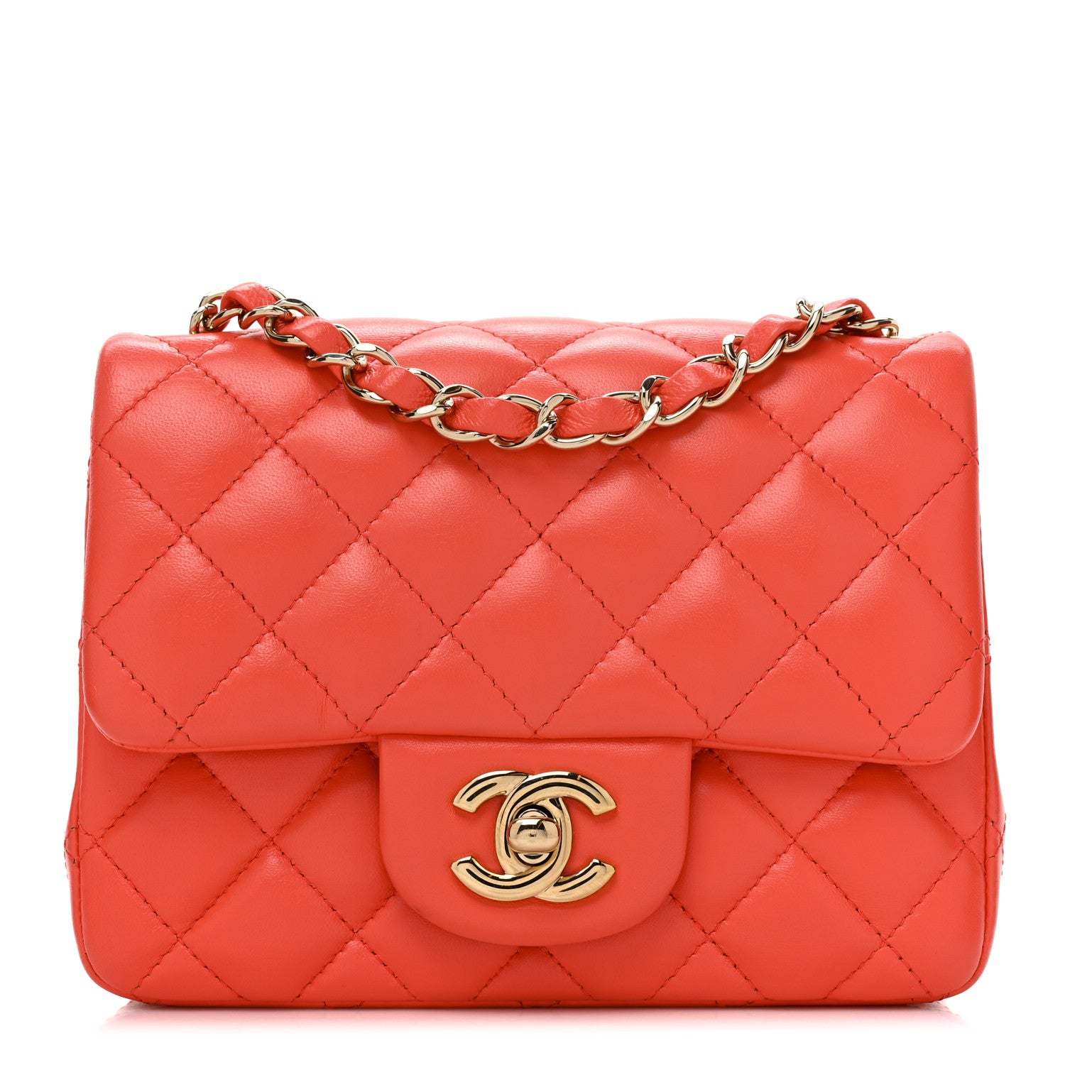 Chanel Lambskin Quilted Mini Square Flap Red 1 of 9