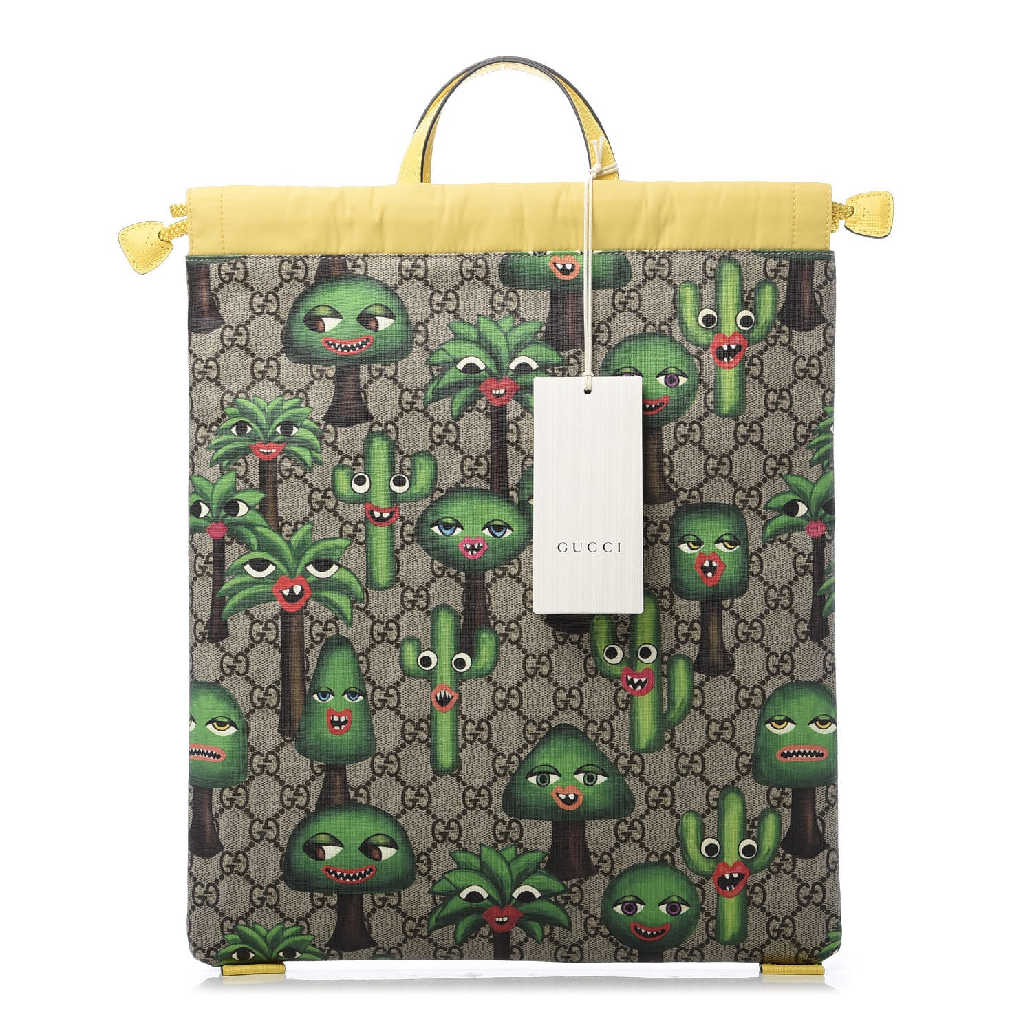 Gucci Soft GG Supreme Monogram Smiling Plants Childrens Drawstring