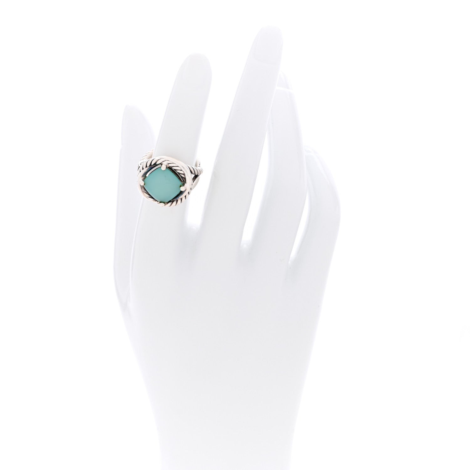 David Yurman Sterling Silver Chalcedony 11mm Infinity Ring 52 6 2 of 4