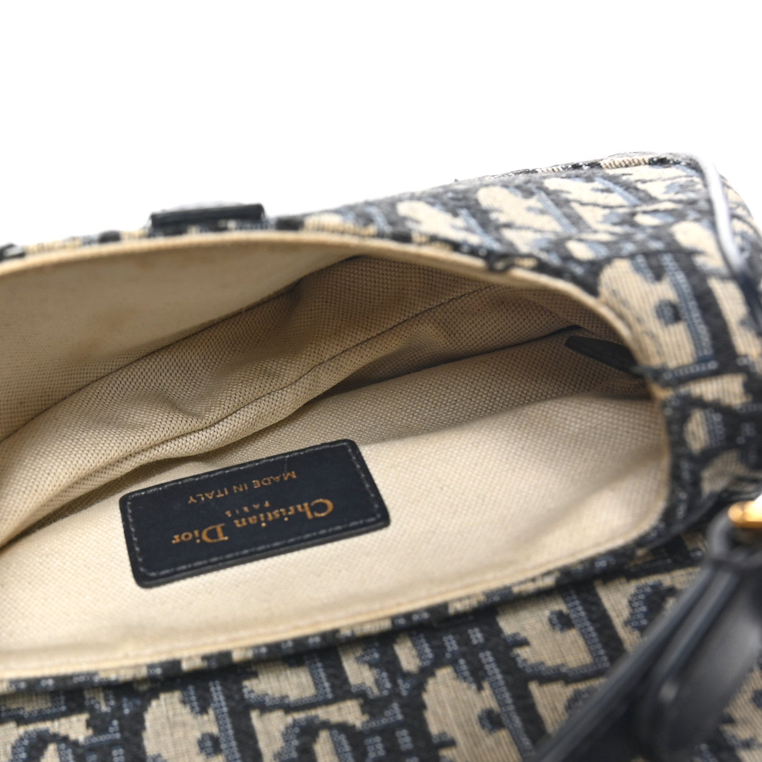 Christian Dior Oblique Mini Saddle Bag Blue 5 of 10