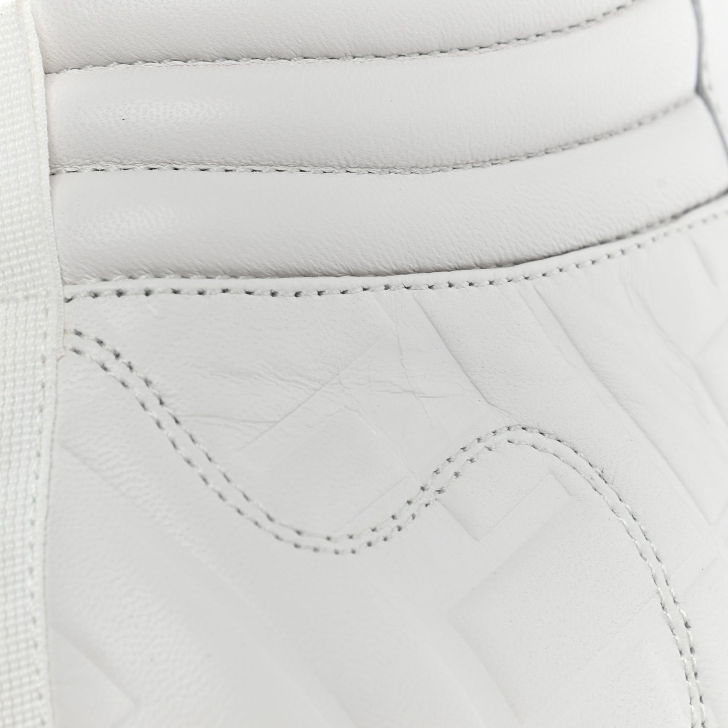 Nappa Macro FF Embossed Womens High Top Sneakers 37 White Ice