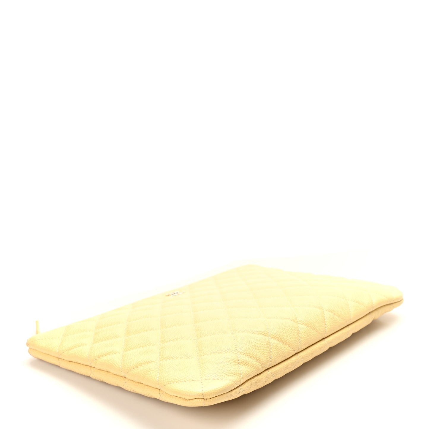 Caviar Quilted Medium Cosmetic Case Yellow