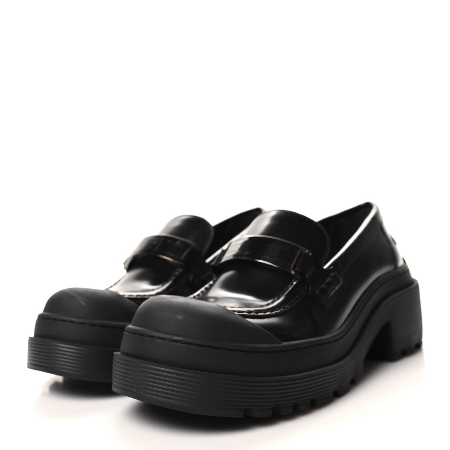 Brushed Calfskin Dior Code Lug Sole 15mm Loafers 36 Black
