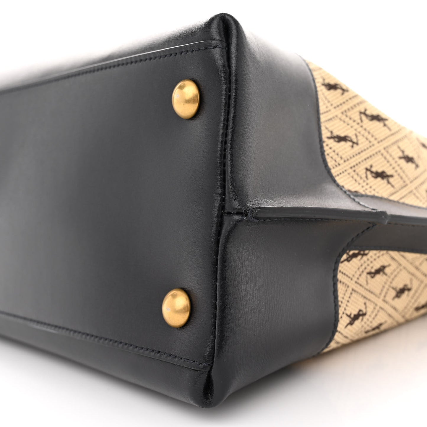 Canvas All-Over Monogram Cabas Tote Beige Black