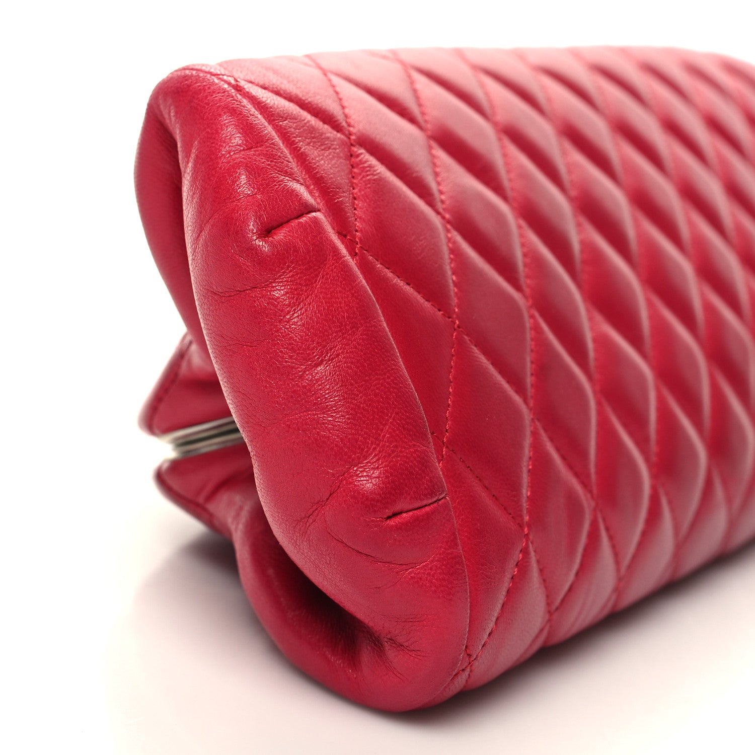 Chanel Lambskin Quilted Timeless Clutch Red 9 of 13
