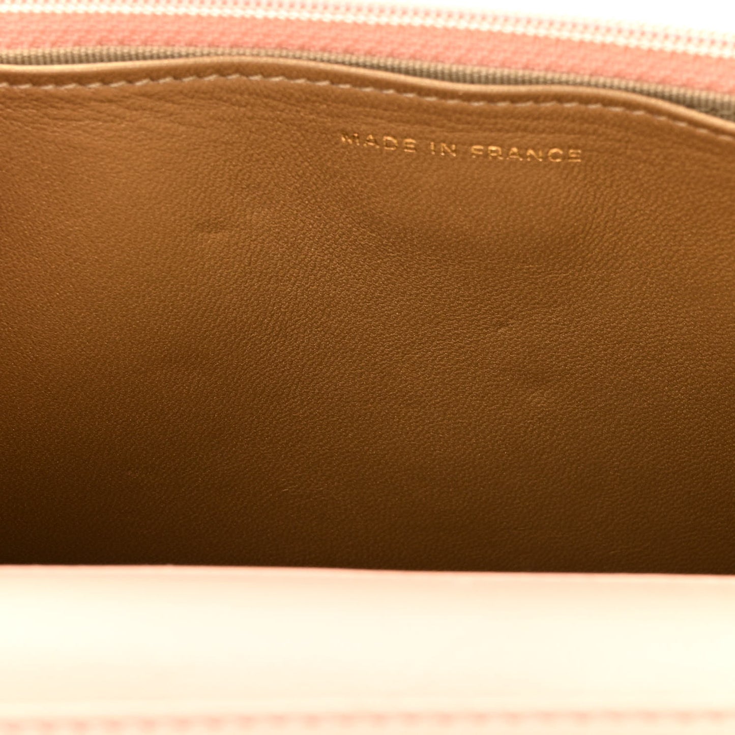 Lambskin Quilted Pearl Crush Wallet on Chain WOC Light Orange