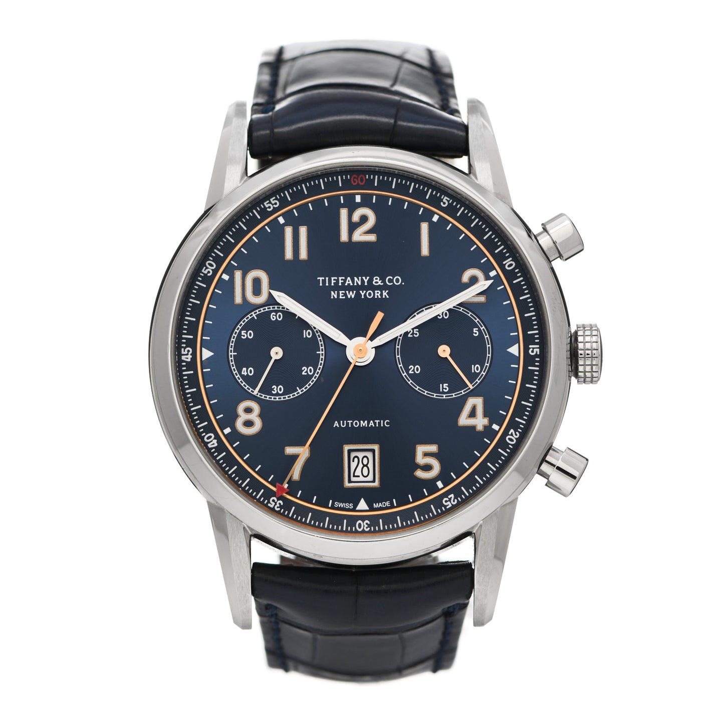 Stainless Steel Alligator 42mm CT60 Chronograph Automatic Watch Blue