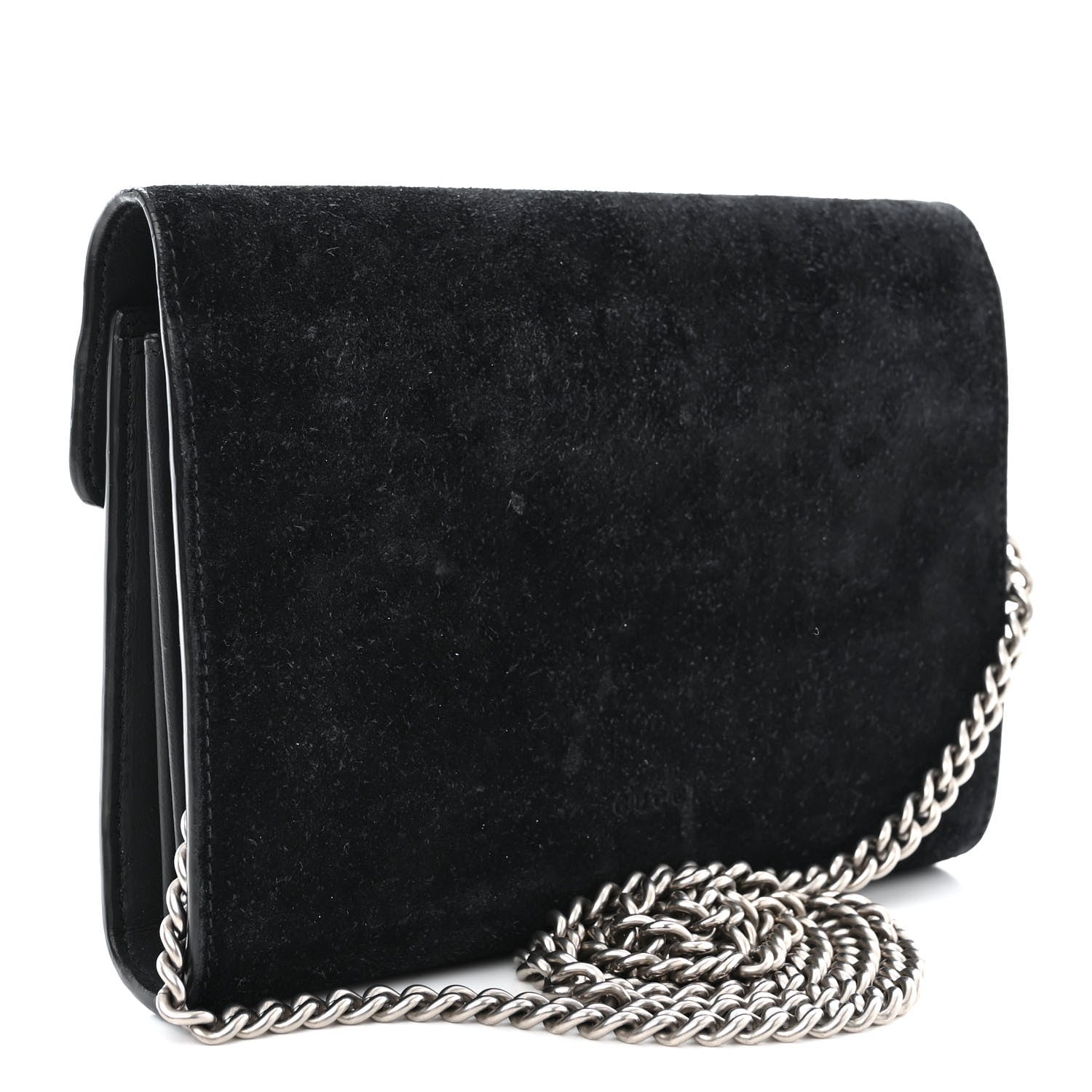 Gucci Suede Mini Dionysus Chain Wallet Black 3 of 11