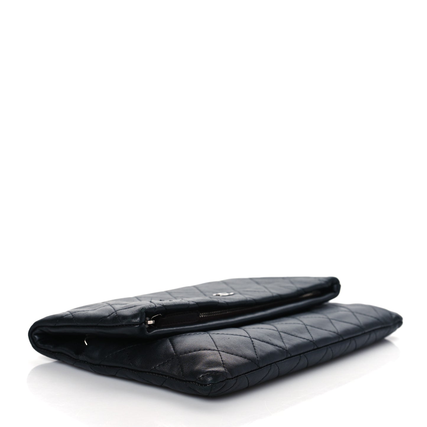 Lambskin Quilted CC Beauty Clutch Black
