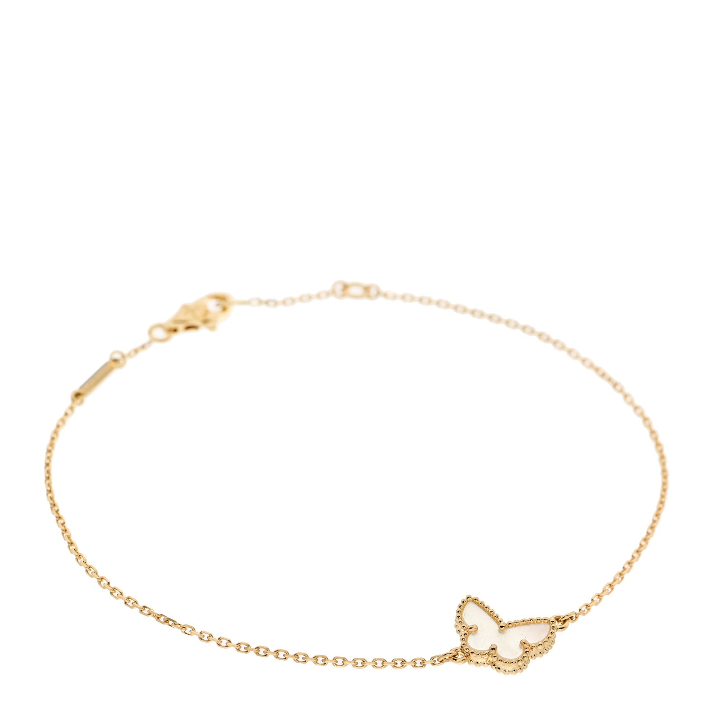 18K Yellow Gold Mother of Pearl Sweet Alhambra Butterfly Bracelet