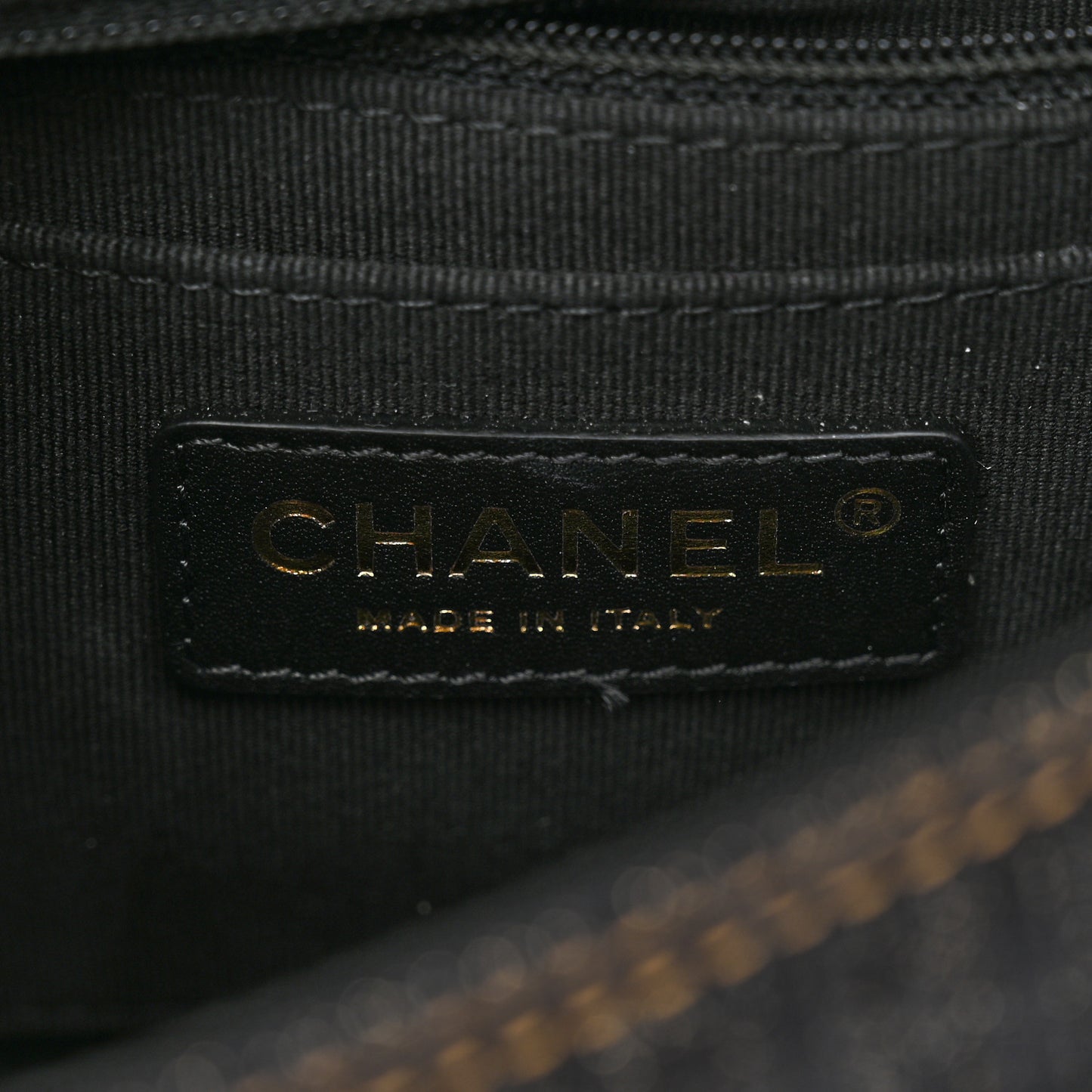 Denim Quilted Double You Mini Flap Black Golden