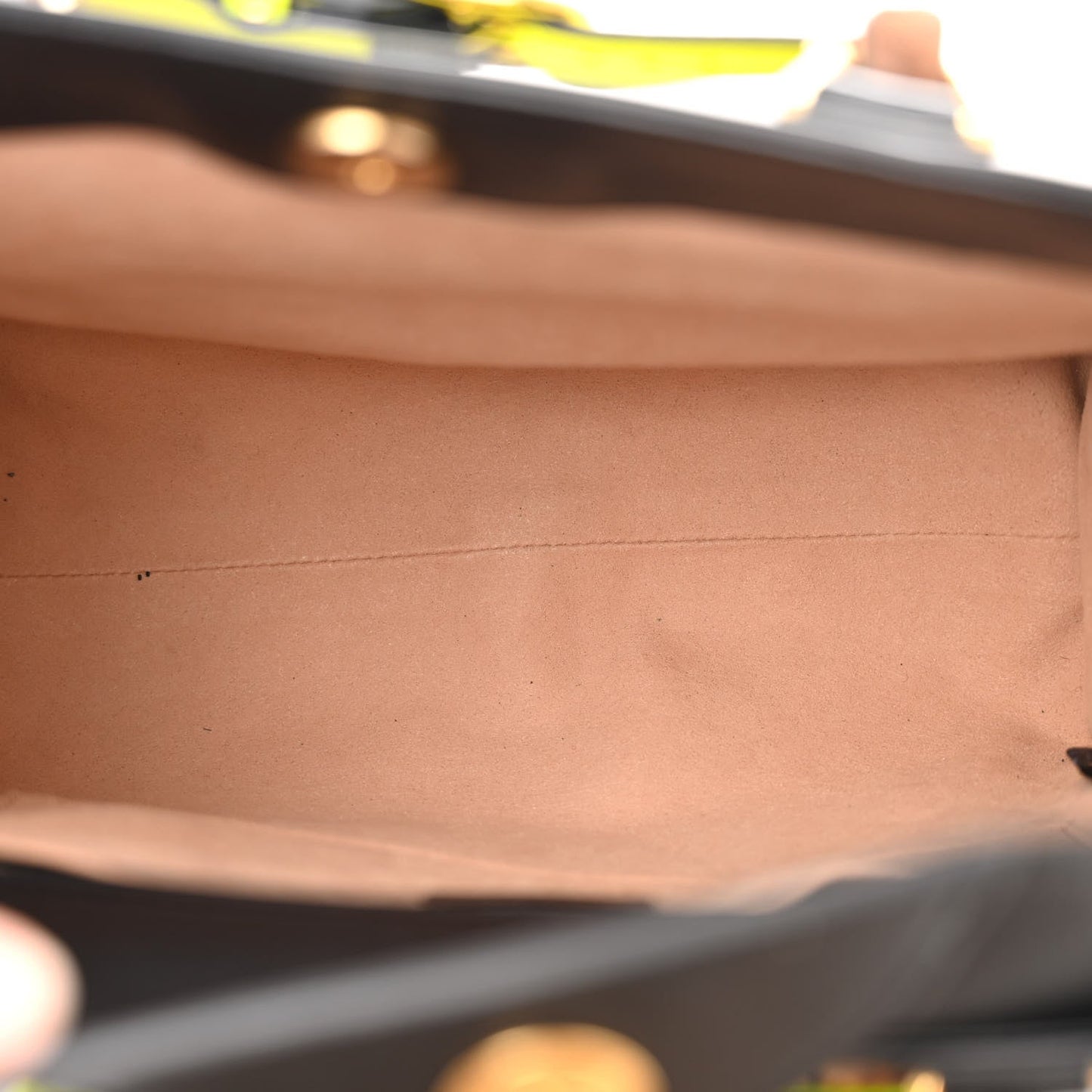 Calfskin Small Diana Tote Bag Black Yellow Fluo