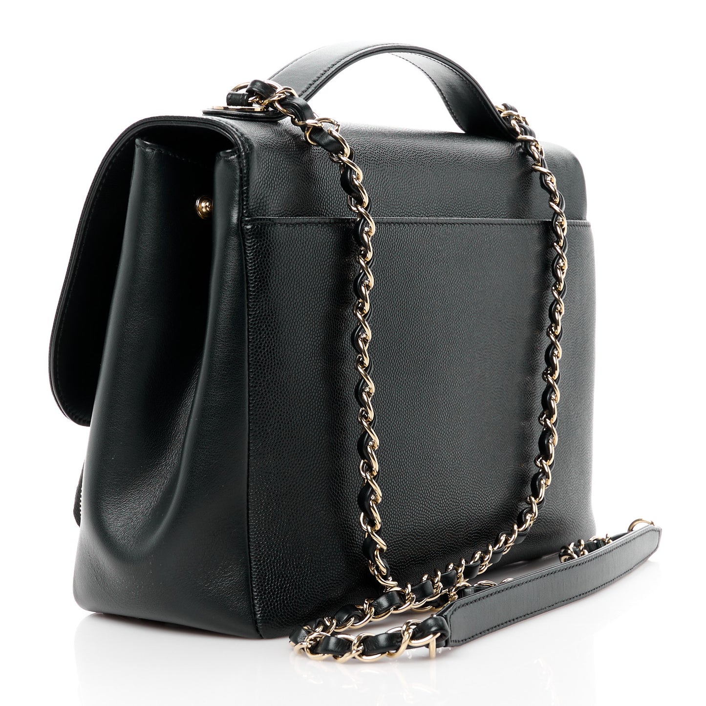 Caviar Quilted Large Business Affinity Flap Black