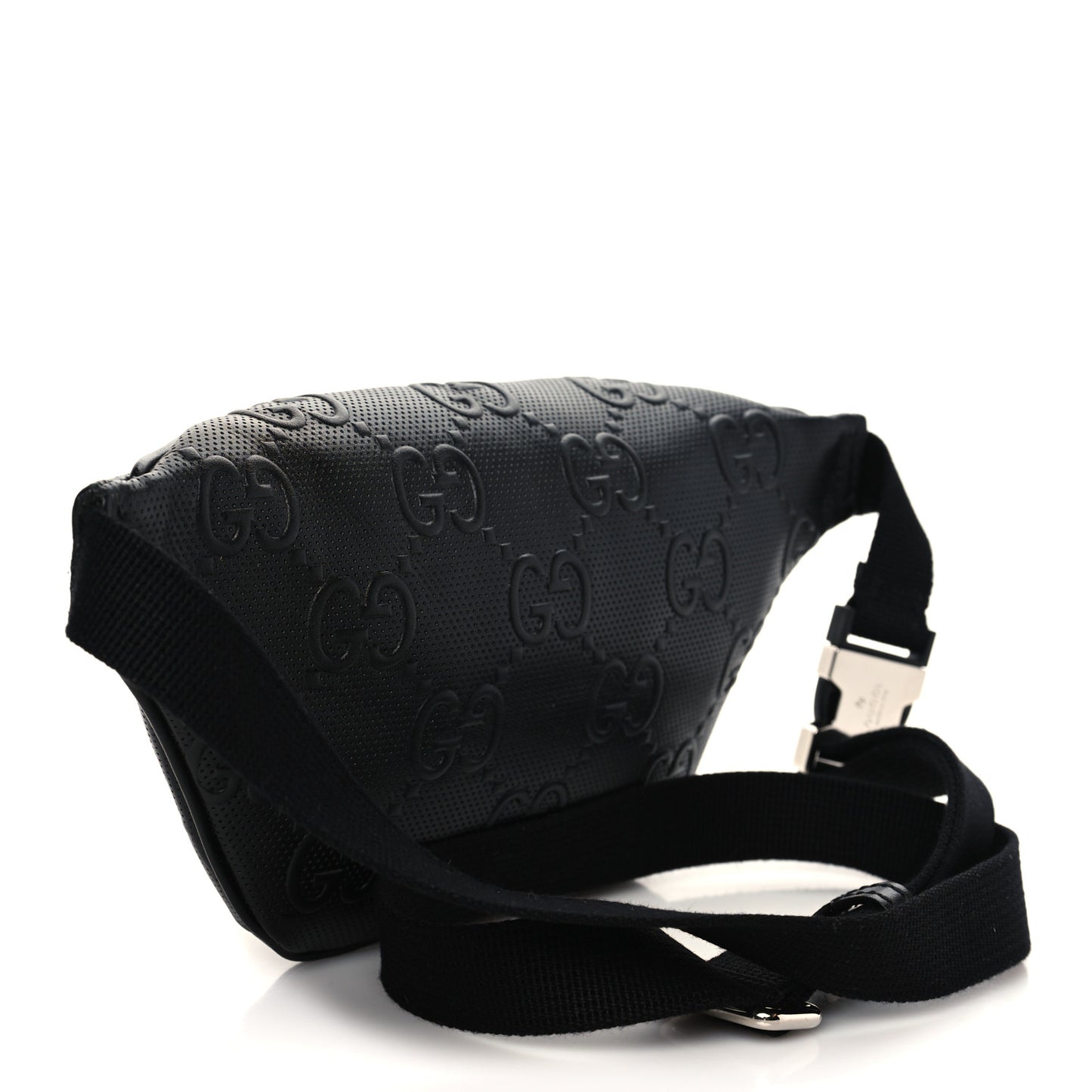 Calfskin GG Tennis Embossed Belt Bag Black