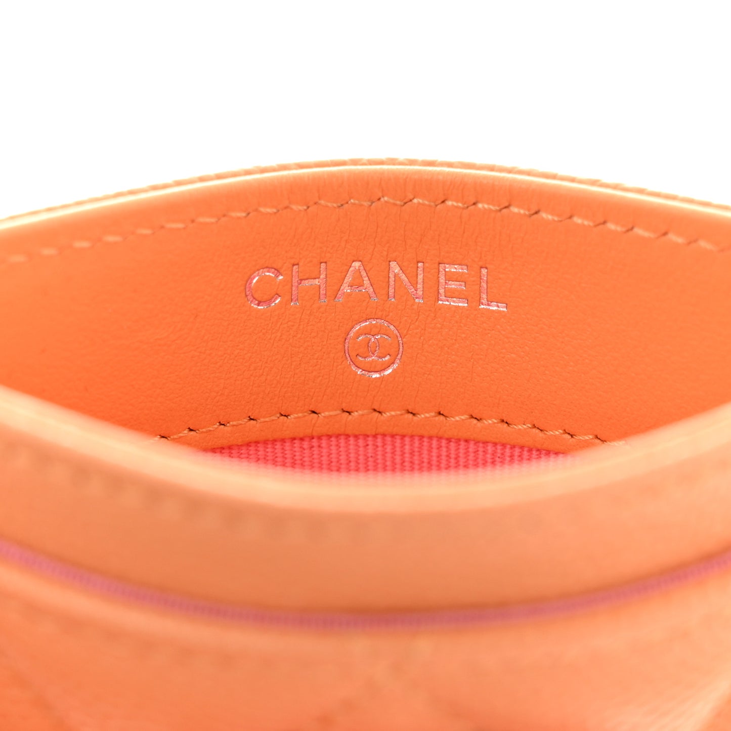 Caviar Flashy CC Quilted Card Holder Orange Pink