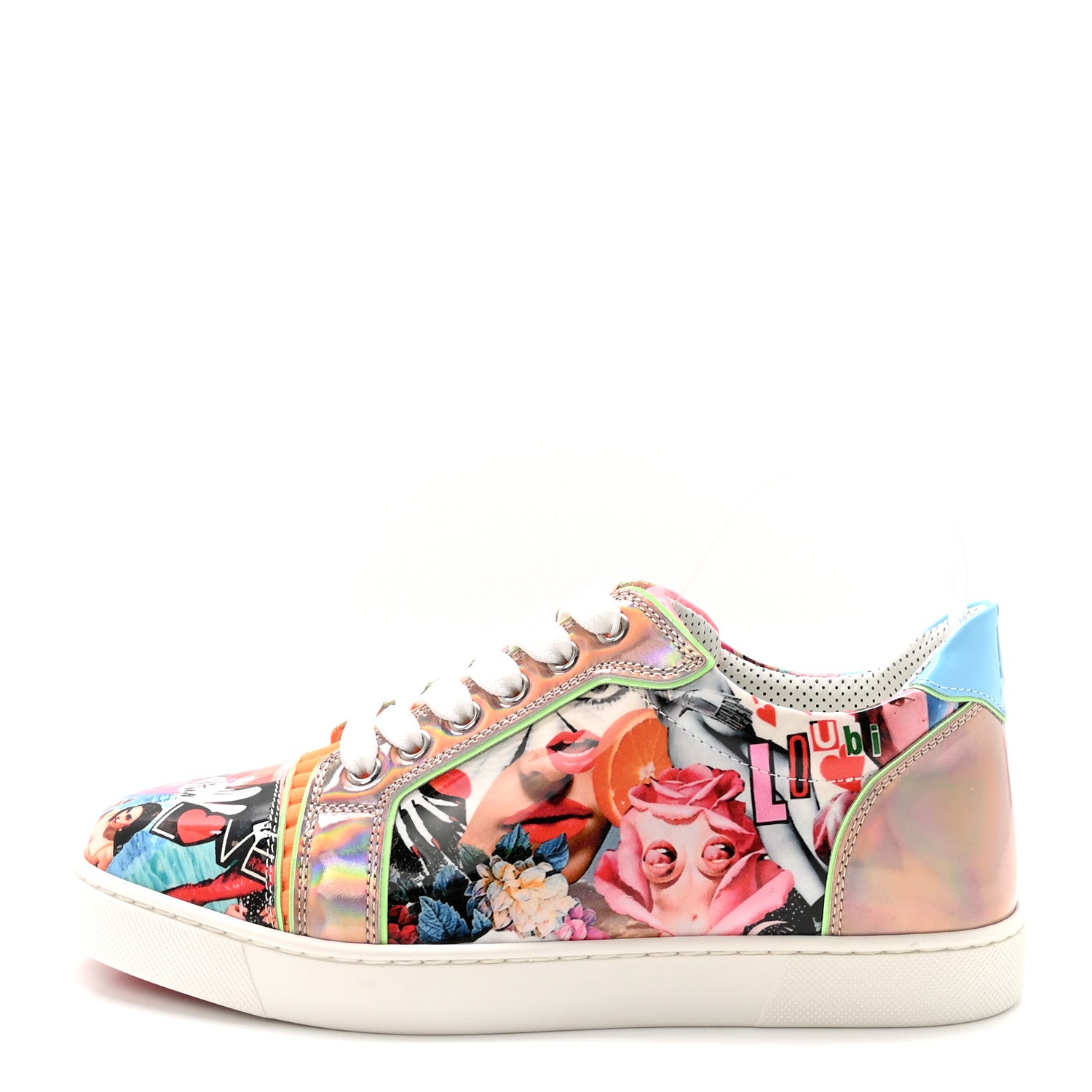 Christian Louboutin Patent Oh Xtian Womens Vieira Flat Sneakers 38