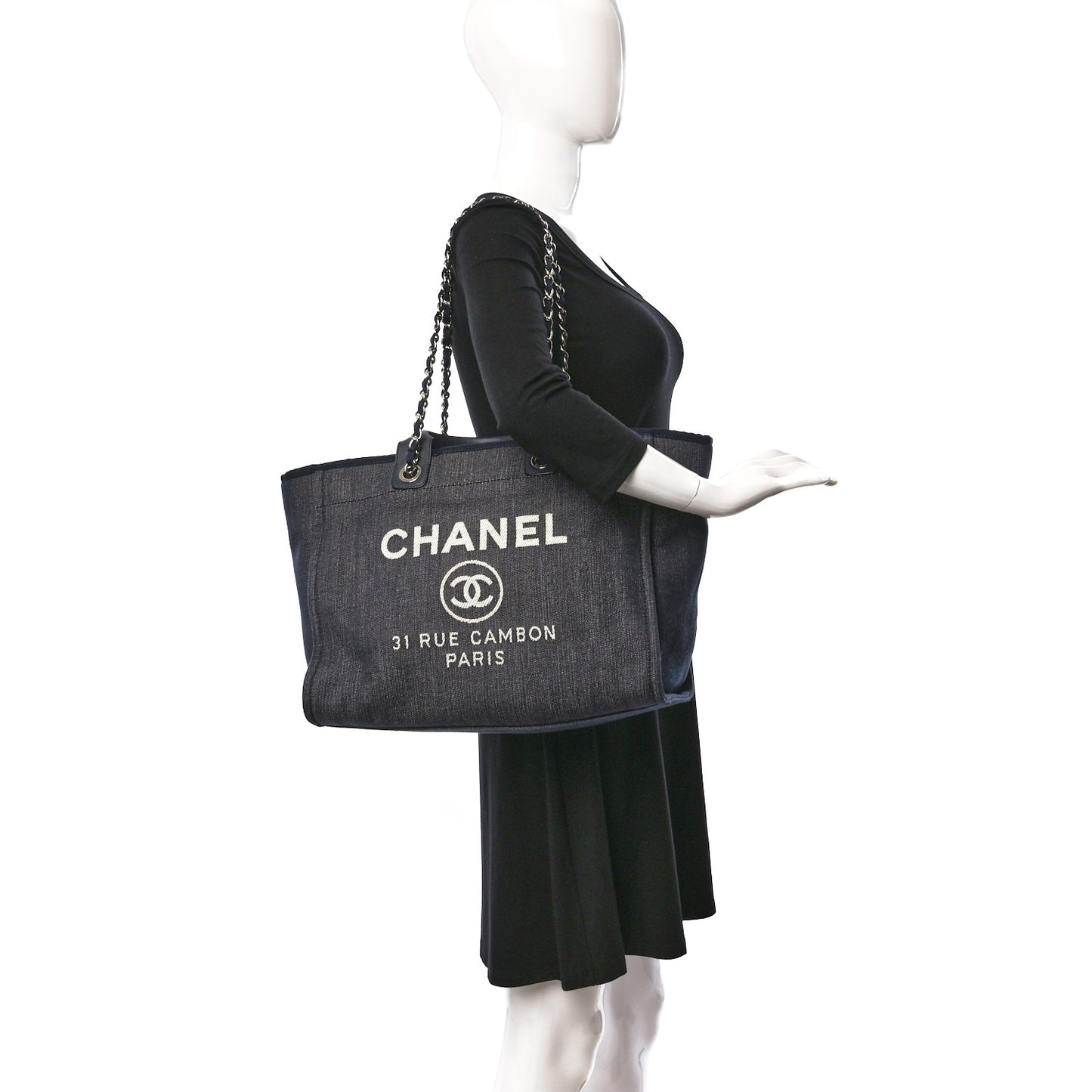 Denim Medium Deauville Tote Dark Blue