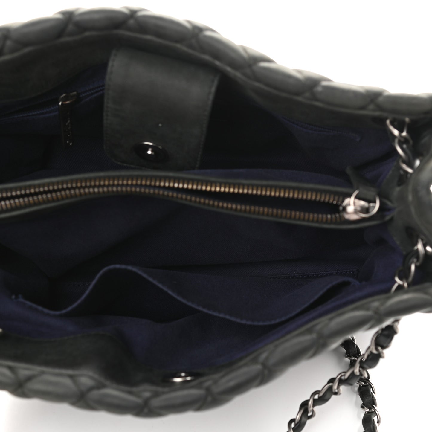 Lambskin Quilted Medium New Bubble North South Tote Black