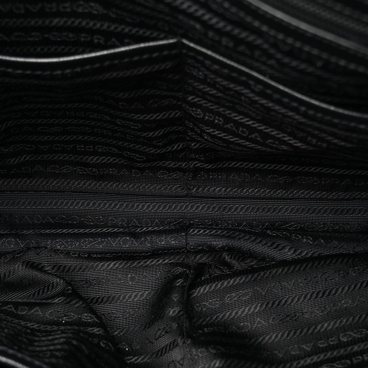 Tessuto Nylon Saffiano Metal Triangle Logo Work Bag Black