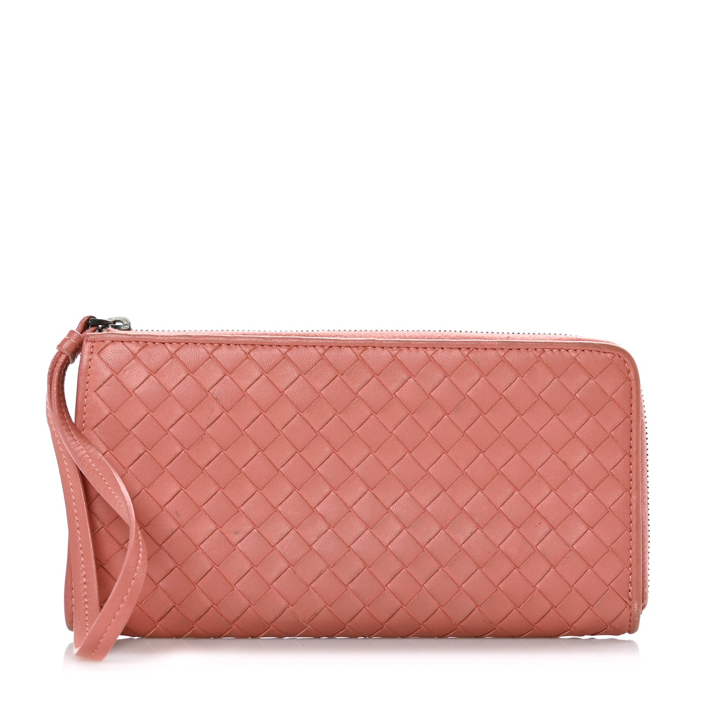 Nappa Intrecciato Half Zip Around Wallet Pompei