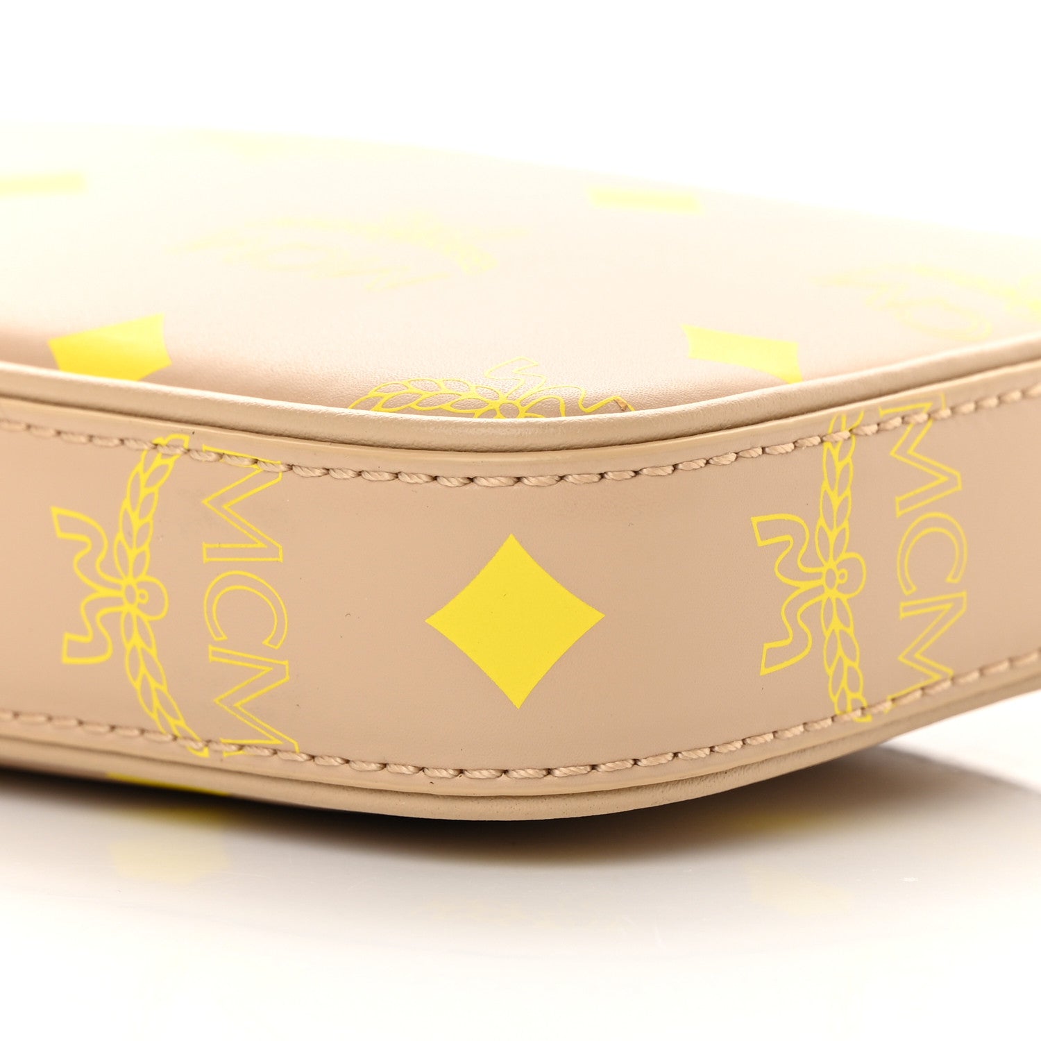 MCM Calfskin Color Splash Mini Pouch on Chain Croissant 10 of 12