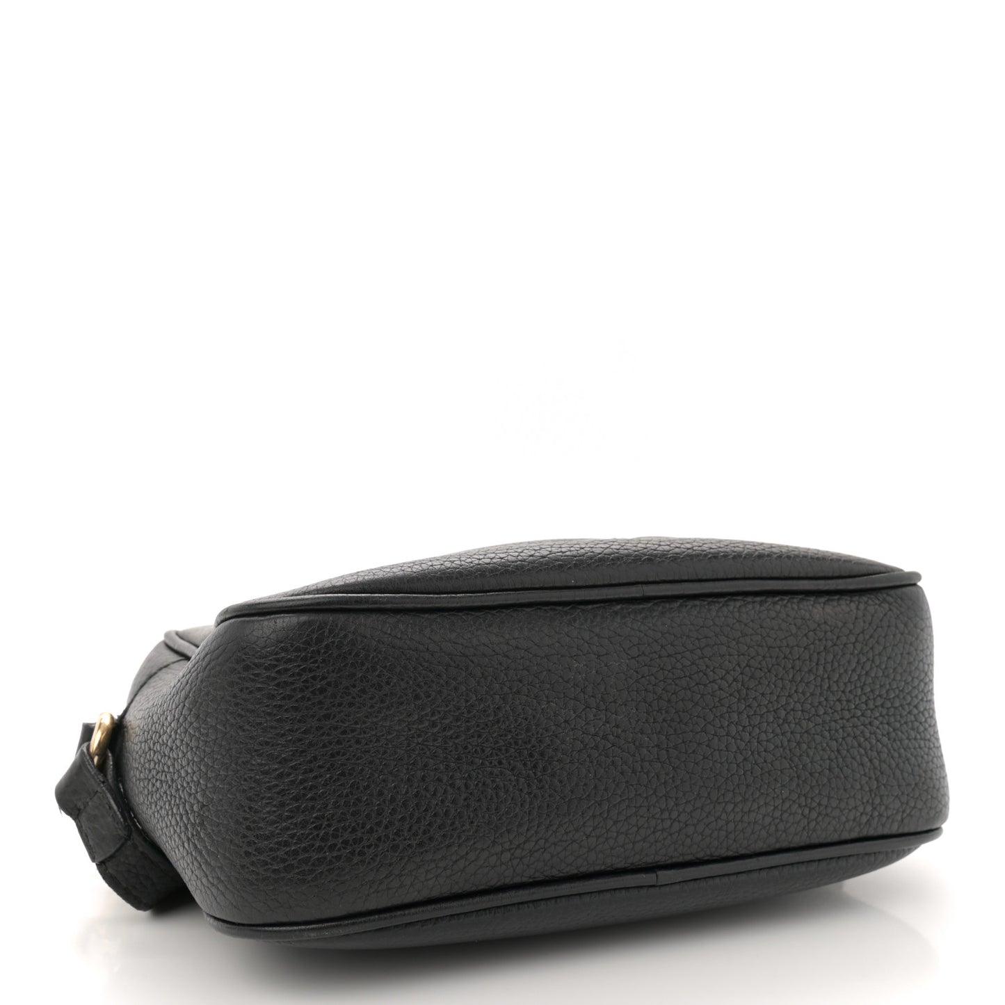 Pebbled Calfskin Small Soho Disco Bag Black