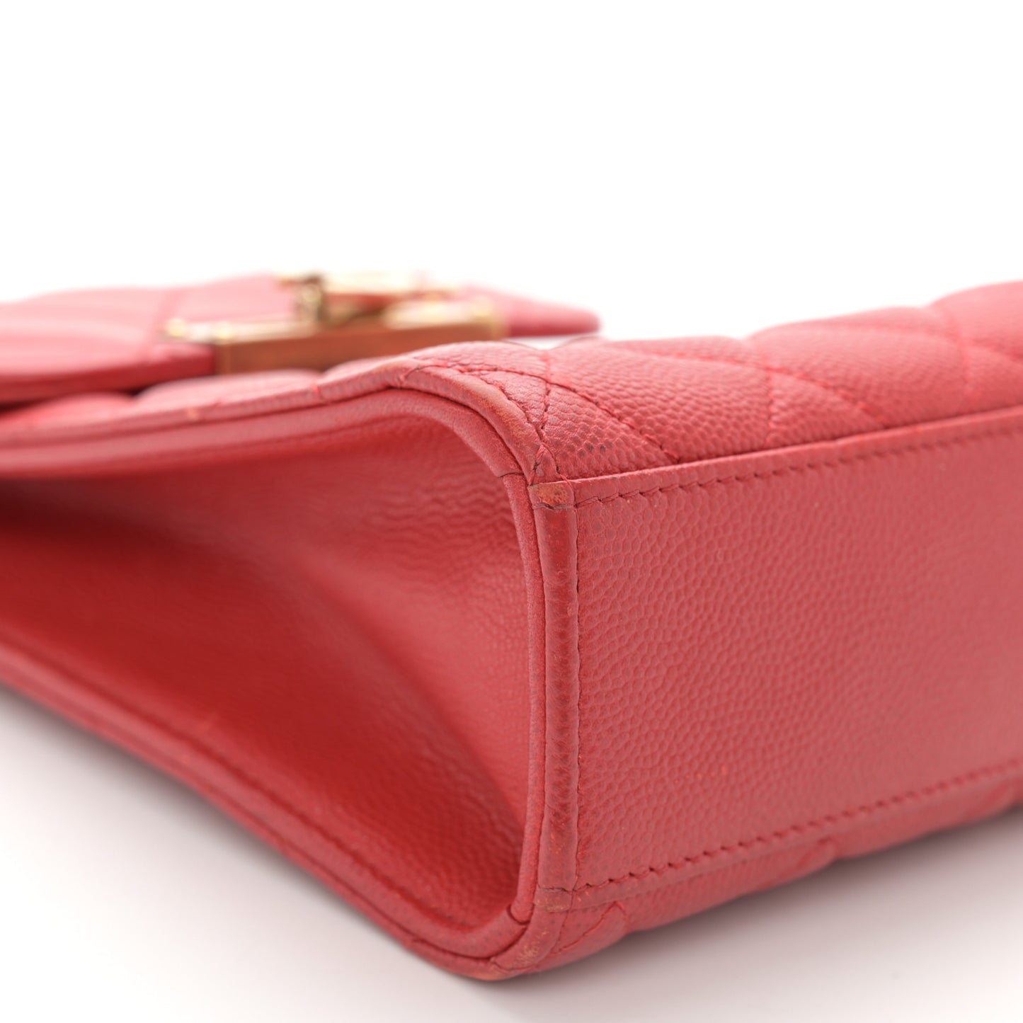Caviar Quilted Golden Class Phone Holder Red