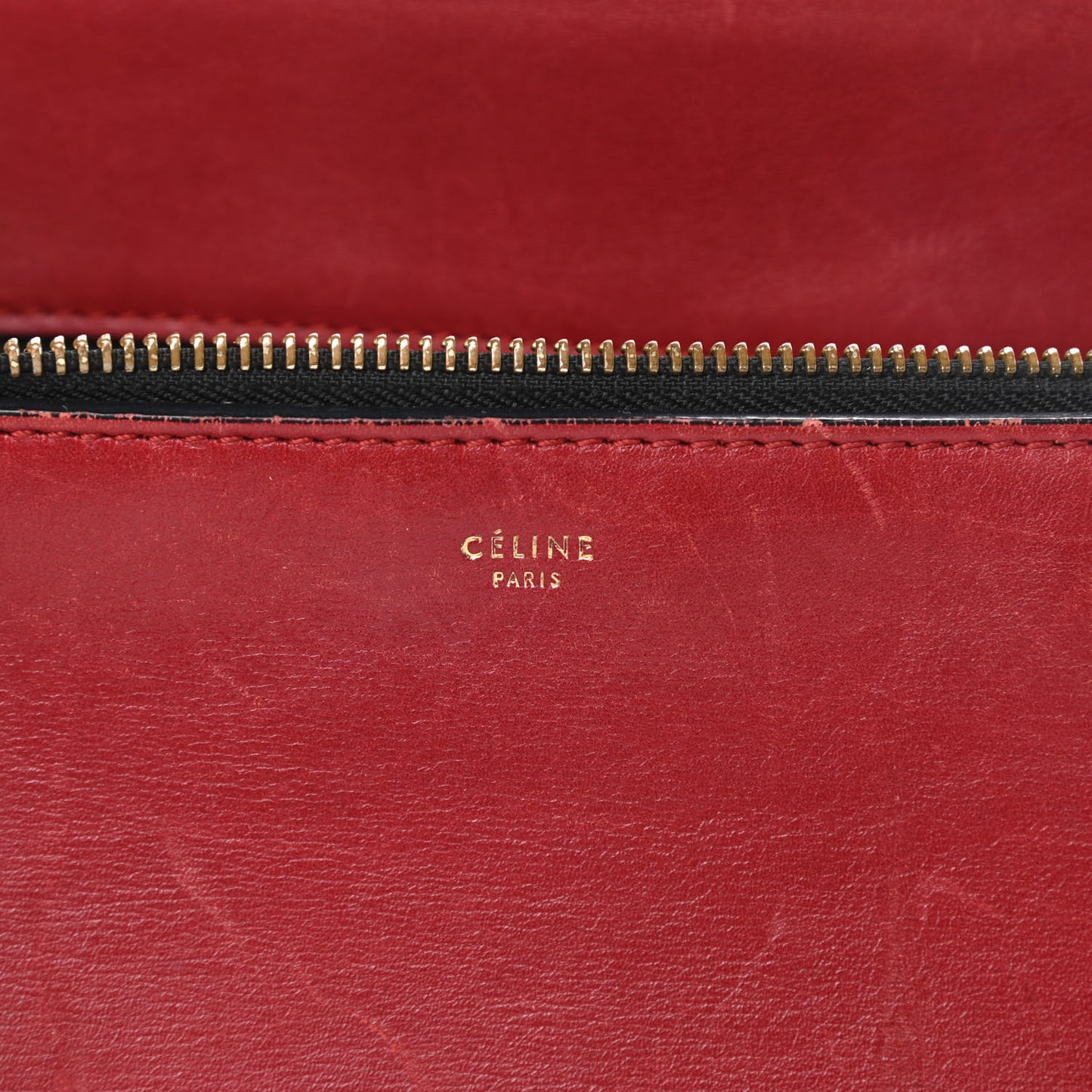 Smooth Calfskin Medium Edge Shoulder Bag Red