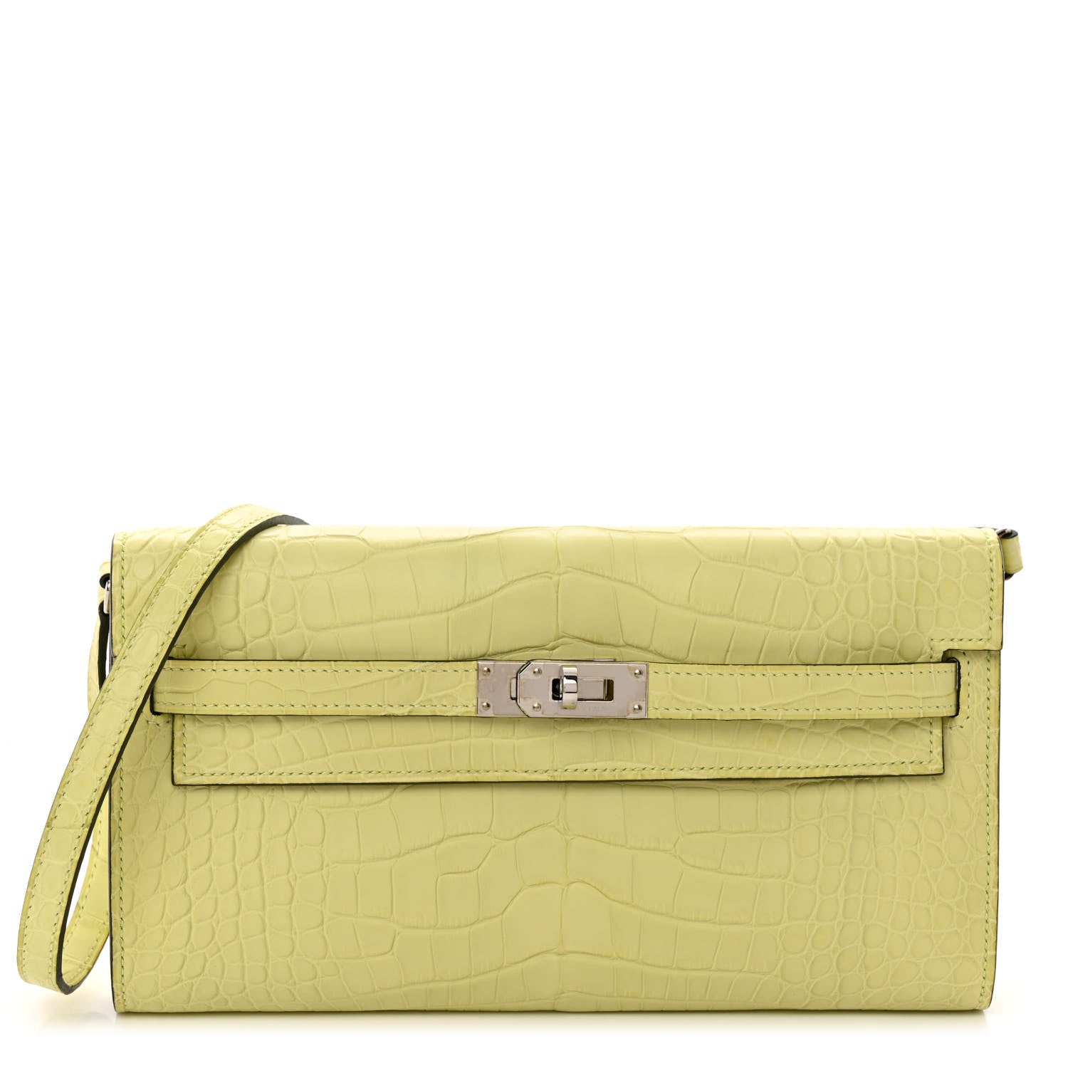 Hermes Matte Alligator Kelly To Go Wallet Jaune Bourgeon 1 of 10