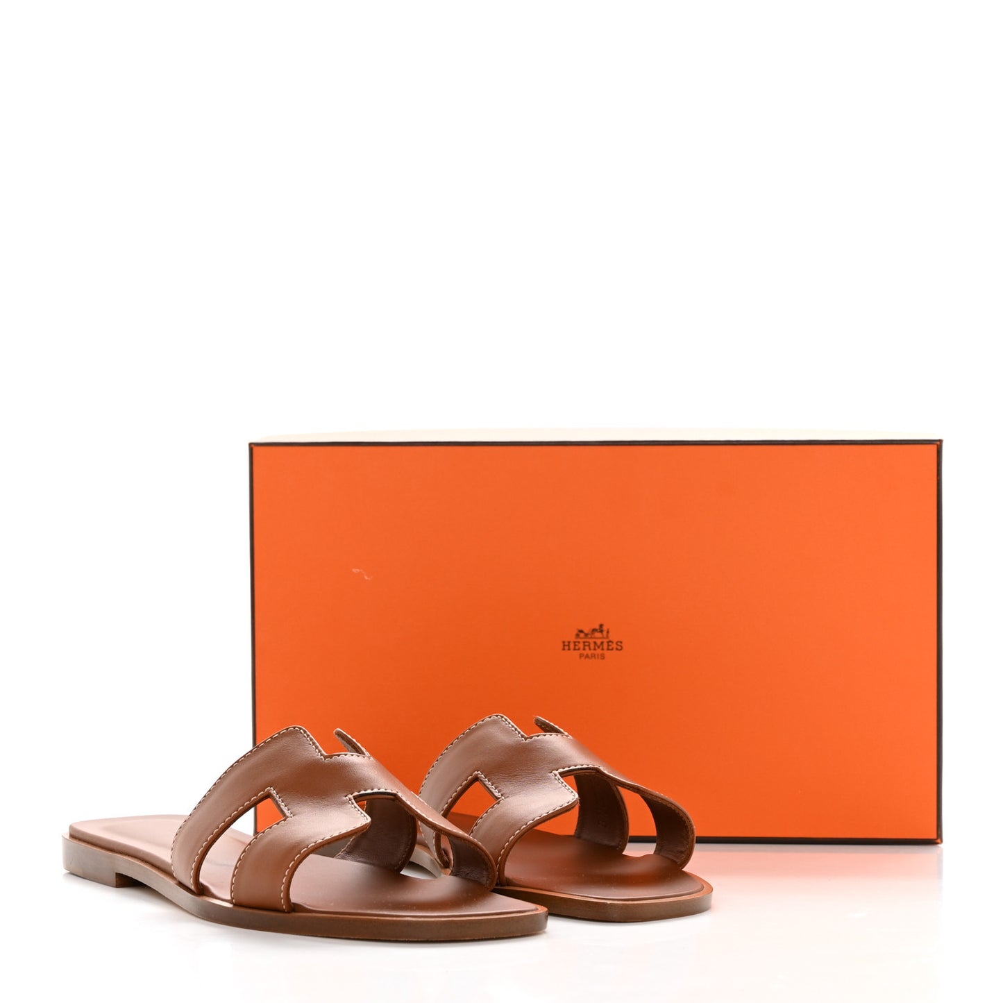Box Calfskin Oran Sandals 37 Gold