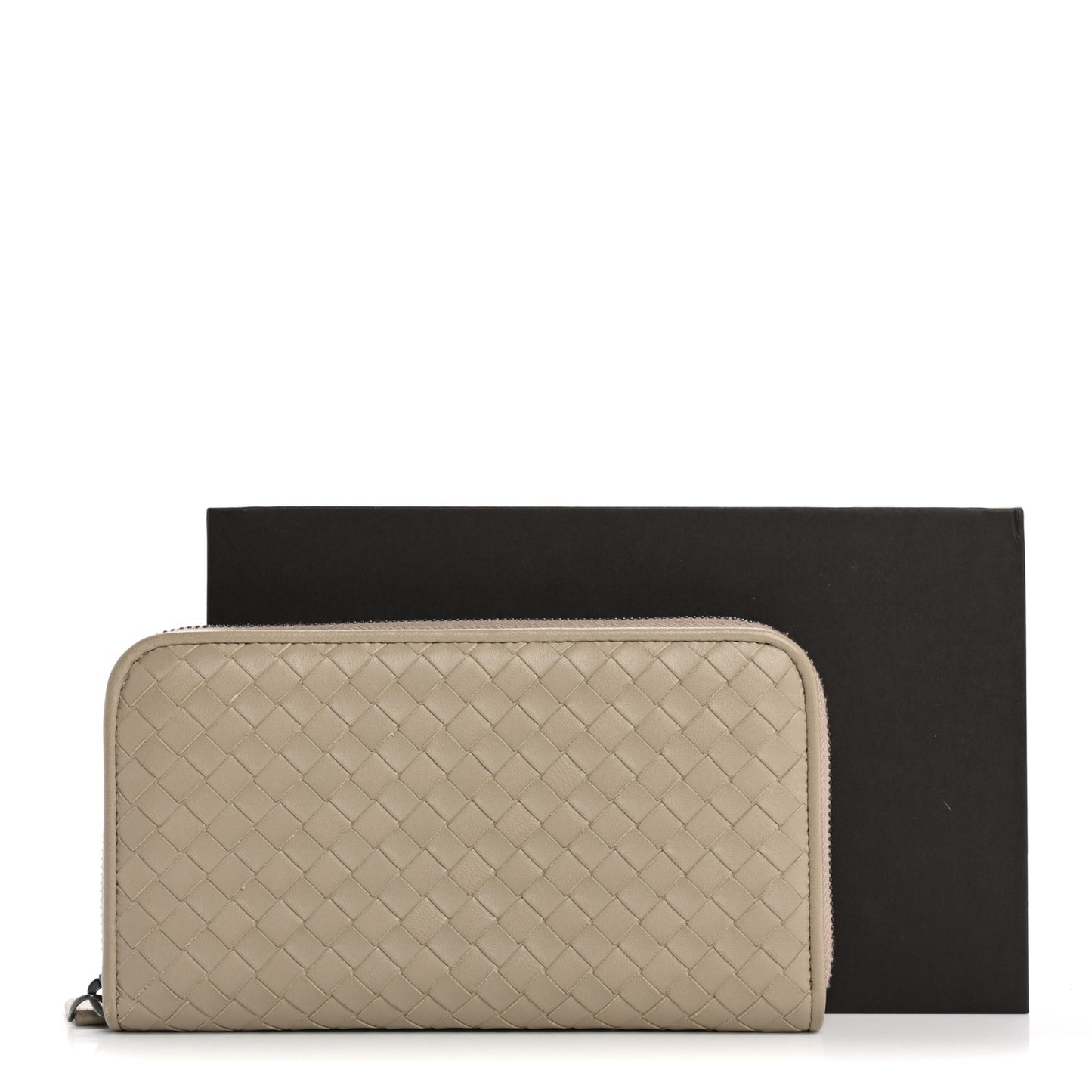 Nappa Intrecciato Zip Around Wallet Fume