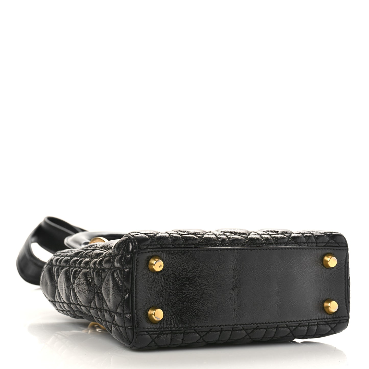 Crinkled Patent Cannage Small Lucky Badges My Lady Dior Black