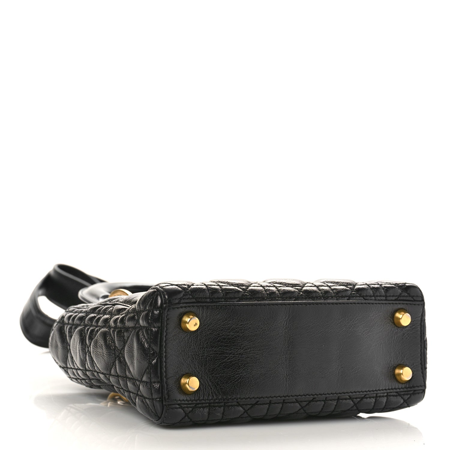 Christian Dior Crinkled Patent Cannage Small Lucky Badges My Lady Dior Black 4 of 9