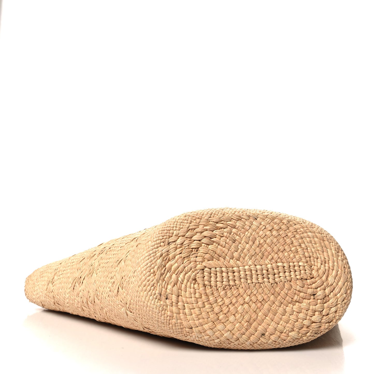 Iraca Palm Calfskin Medium Anagram Basket Bag Natural Black