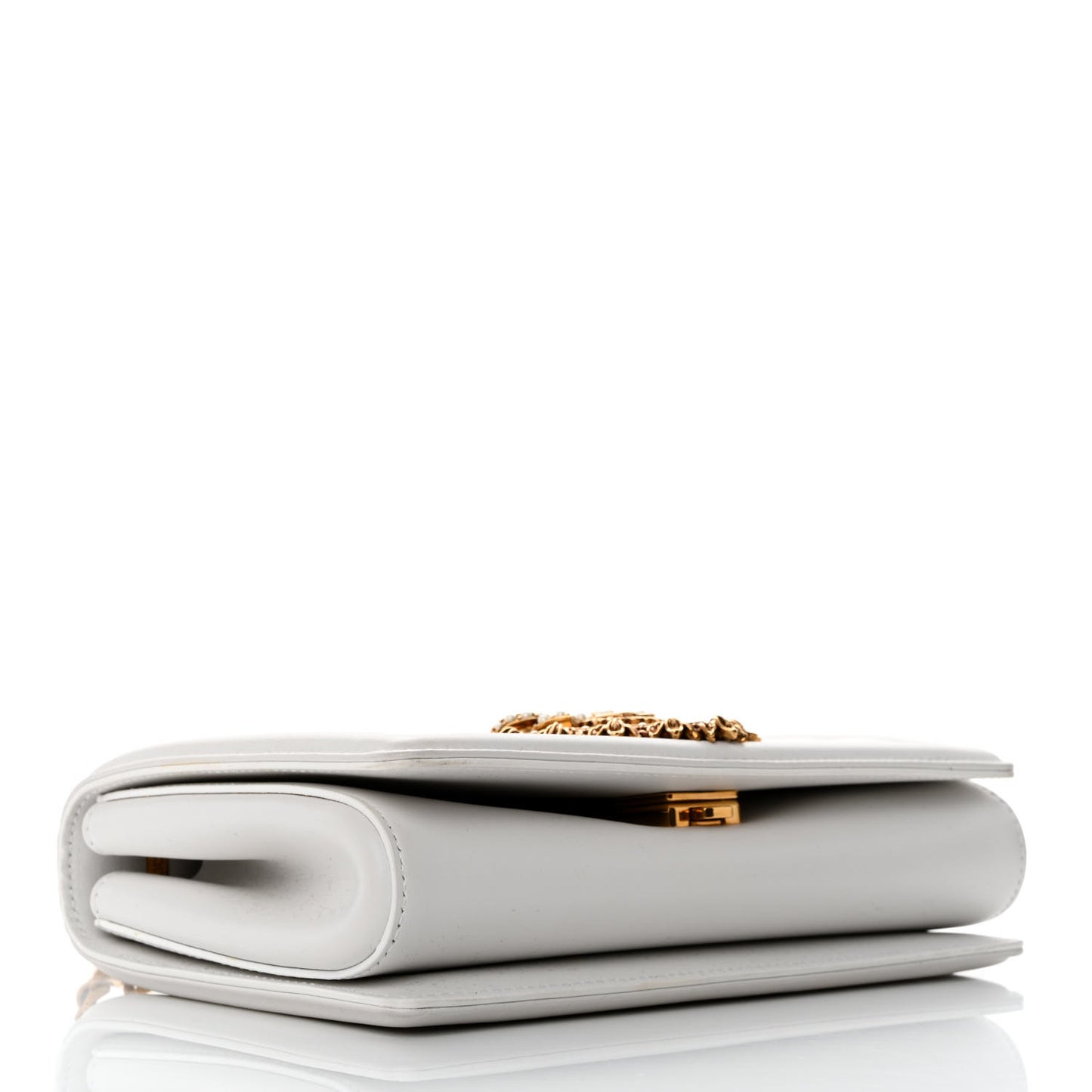 Lambskin Medium Devotion Crossbody Bag White