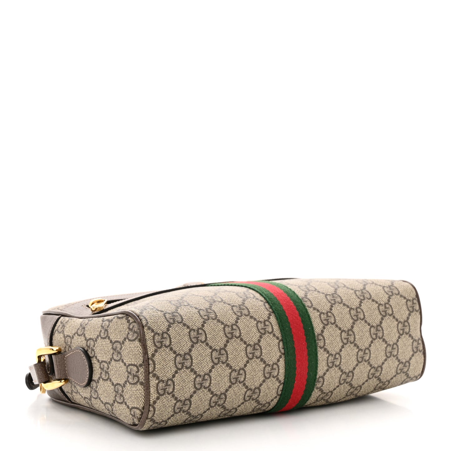 GG Supreme Monogram Web Small Ophidia Shoulder Bag Brown