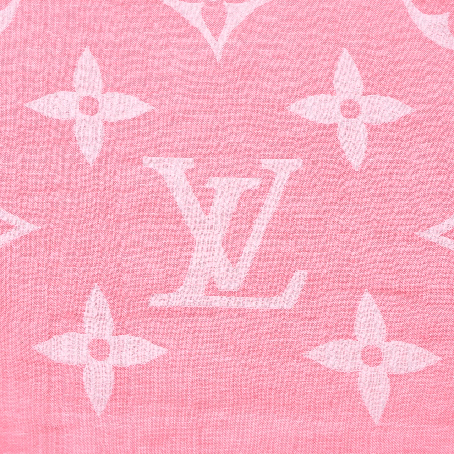 Cotton Monogram Shawl Pink
