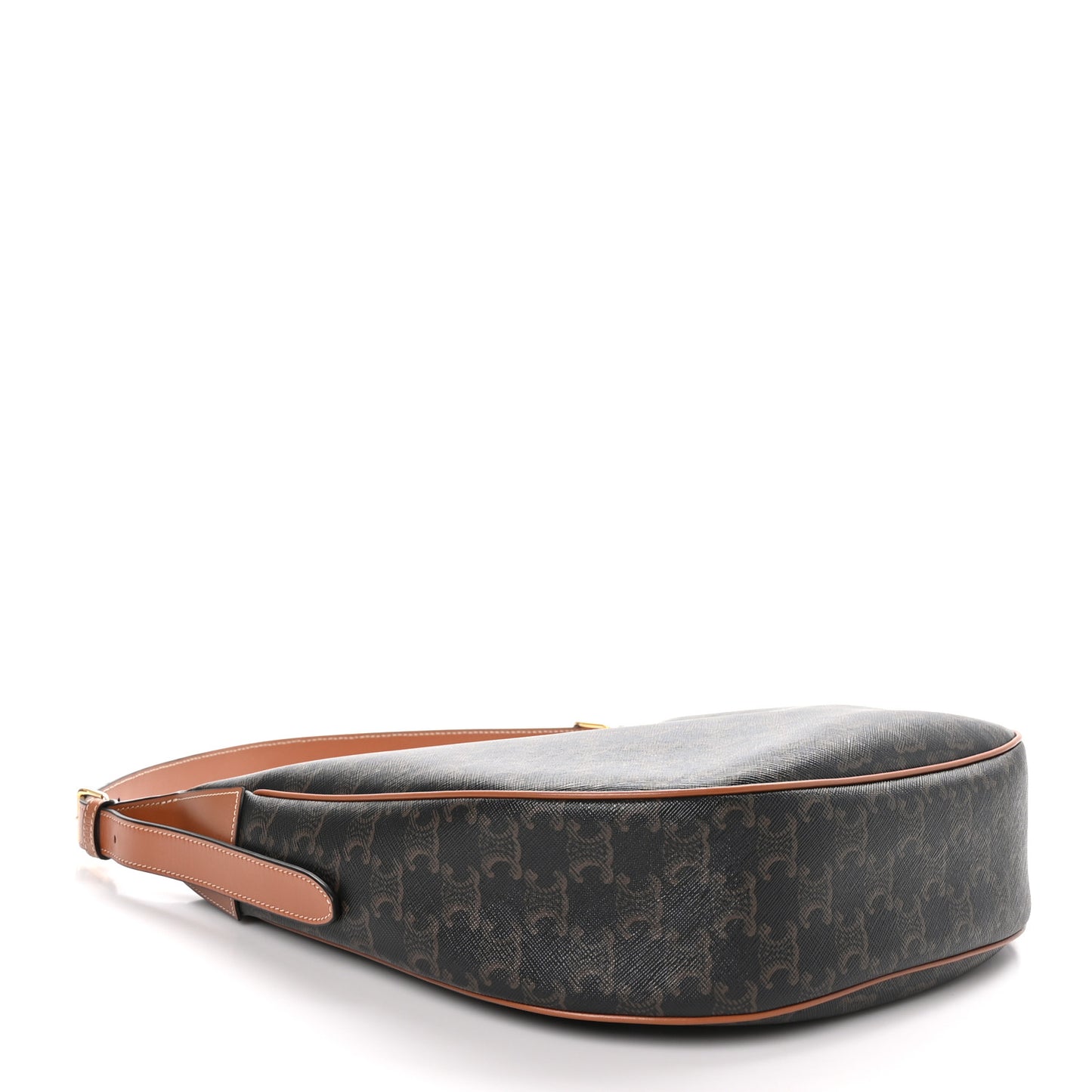 Calfskin Triomphe Canvas Heloise Shoulder Bag Tan