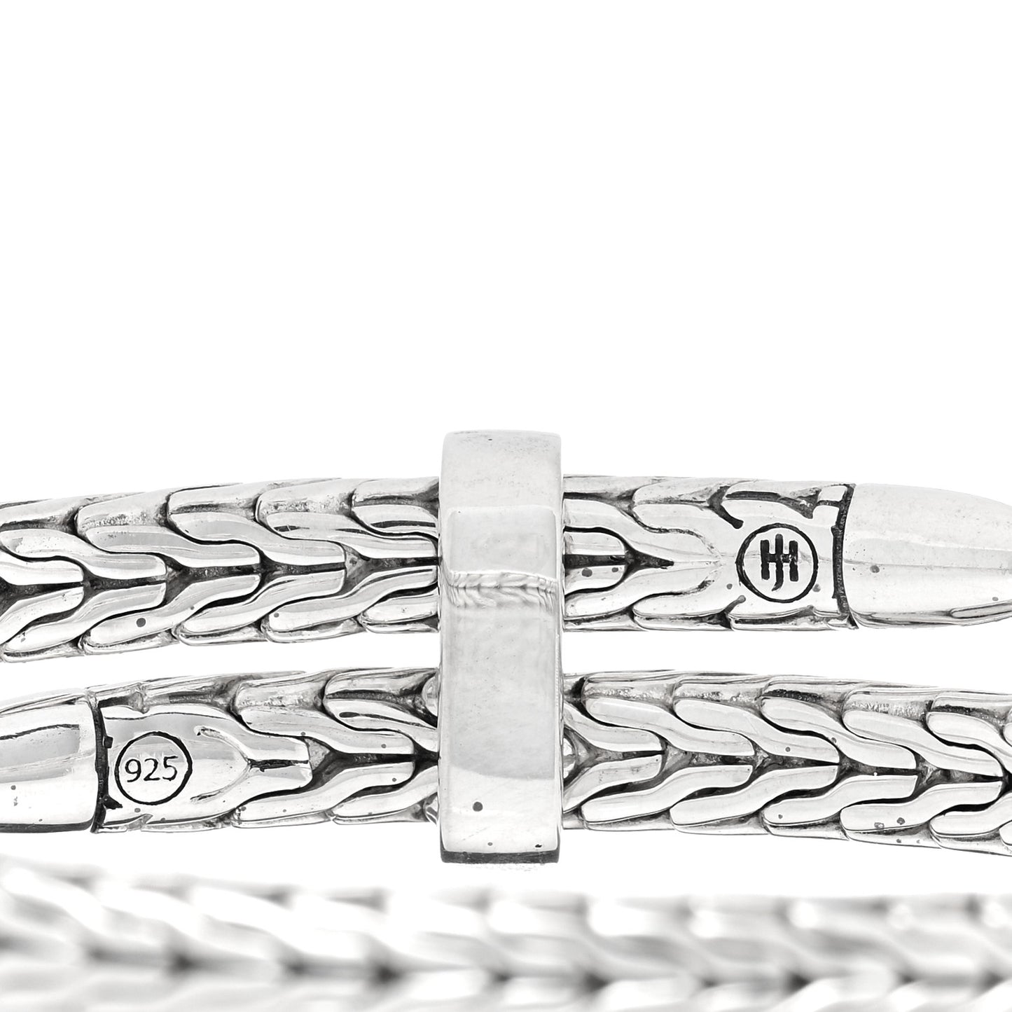 Sterling Silver Diamond Classic Chain Spear Flex Cuff Bracelet
